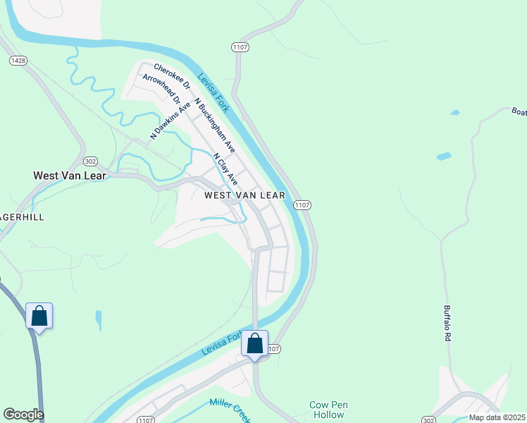 map of restaurants, bars, coffee shops, grocery stores, and more near in West Van Lear