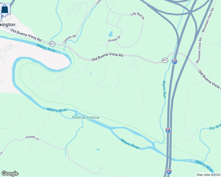 map of restaurants, bars, coffee shops, grocery stores, and more near 436 Old Buena Vista Road in Lexington