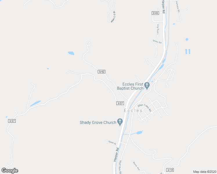 map of restaurants, bars, coffee shops, grocery stores, and more near Patton Road in Raleigh County