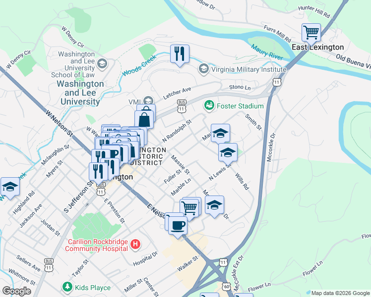 map of restaurants, bars, coffee shops, grocery stores, and more near 215 Senseney Lane in Lexington