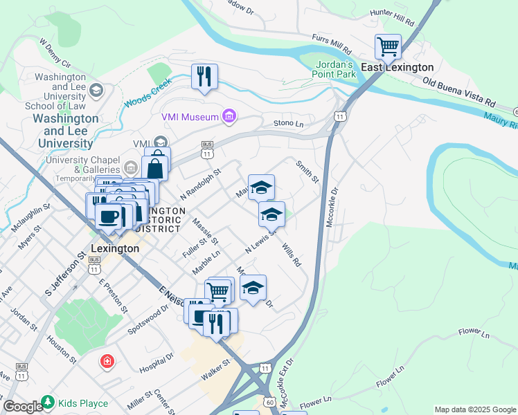 map of restaurants, bars, coffee shops, grocery stores, and more near 302 Diamond Street in Lexington