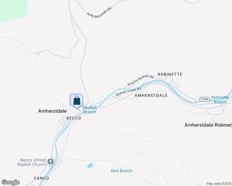 map of restaurants, bars, coffee shops, grocery stores, and more near 66 Lewis Road in Amherstdale