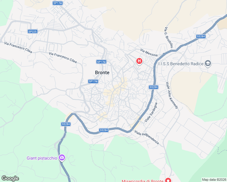 map of restaurants, bars, coffee shops, grocery stores, and more near 16 Via Leotta in Bronte