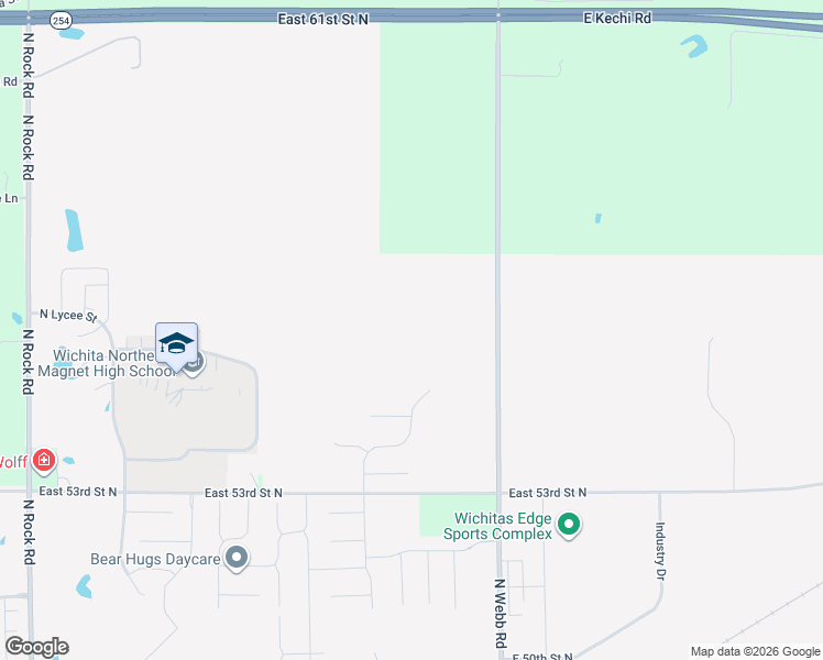 map of restaurants, bars, coffee shops, grocery stores, and more near 5401-5799 North Webb Road in Kechi