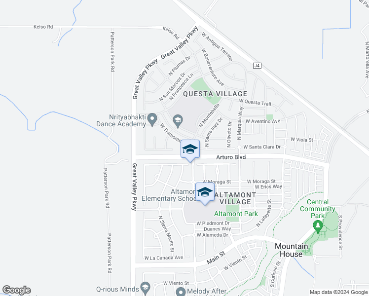 map of restaurants, bars, coffee shops, grocery stores, and more near 515 North Tramonto Court in Mountain House