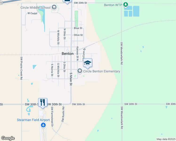 map of restaurants, bars, coffee shops, grocery stores, and more near 350 Kansas Street North in Benton