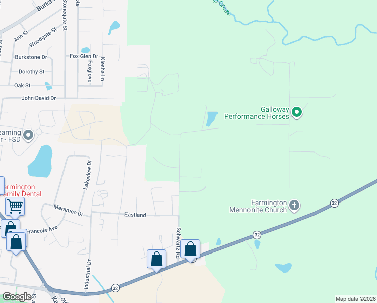 map of restaurants, bars, coffee shops, grocery stores, and more near 180 Schwartz Road in Farmington