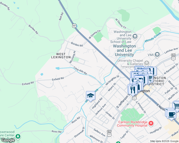 map of restaurants, bars, coffee shops, grocery stores, and more near 442 Lime Kiln Road in Lexington