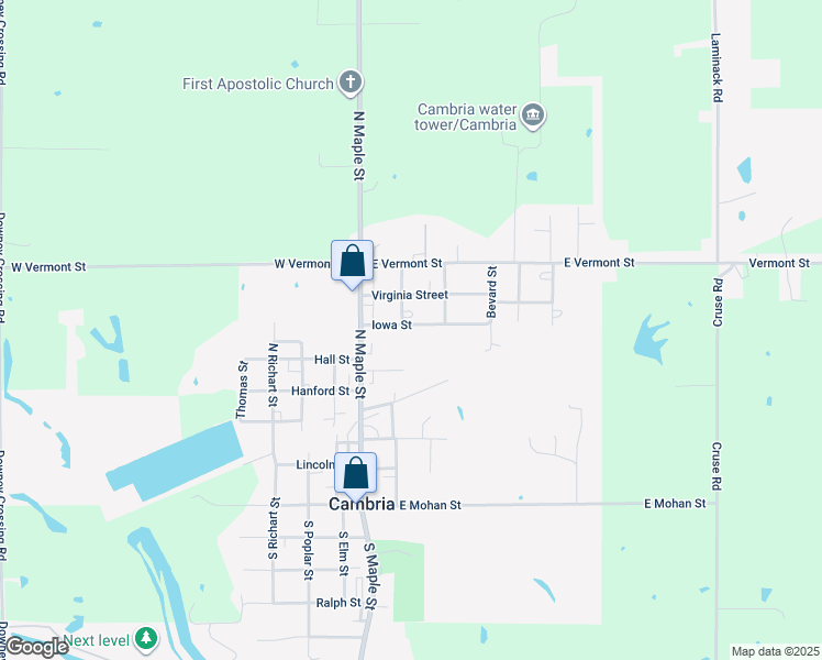 map of restaurants, bars, coffee shops, grocery stores, and more near 201 Iowa Street in Carterville