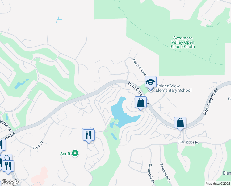 map of restaurants, bars, coffee shops, grocery stores, and more near 220 Lakeridge Way in San Ramon