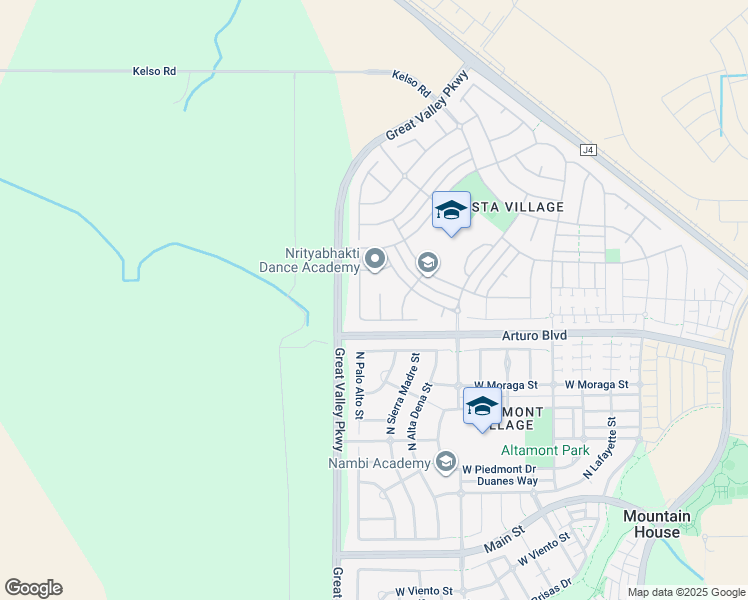 map of restaurants, bars, coffee shops, grocery stores, and more near 535 North Miraloma Court in Mountain House