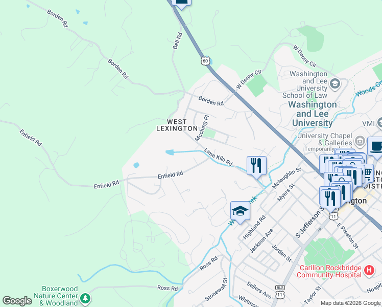 map of restaurants, bars, coffee shops, grocery stores, and more near 331 Enfield Road in Lexington