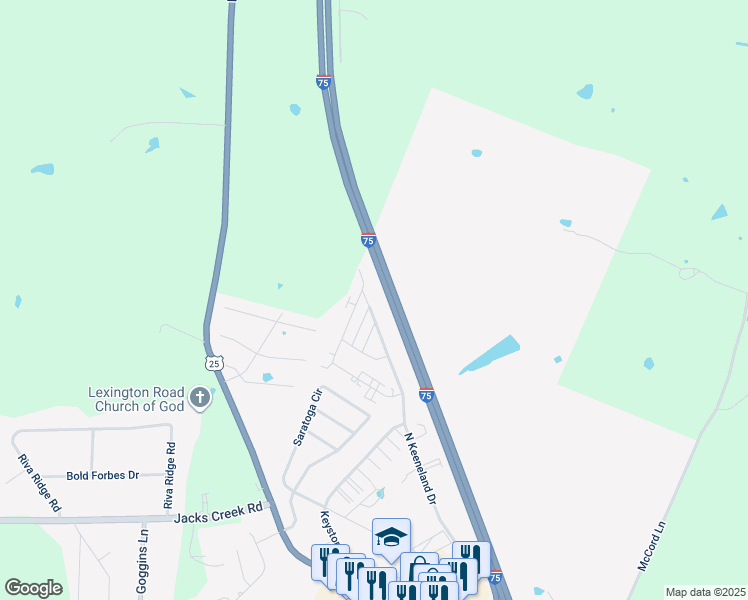 map of restaurants, bars, coffee shops, grocery stores, and more near 433 North Keeneland Drive in Richmond