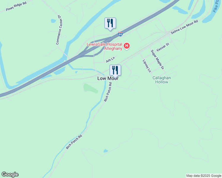 map of restaurants, bars, coffee shops, grocery stores, and more near 9719 Rich Patch Road in Low Moor