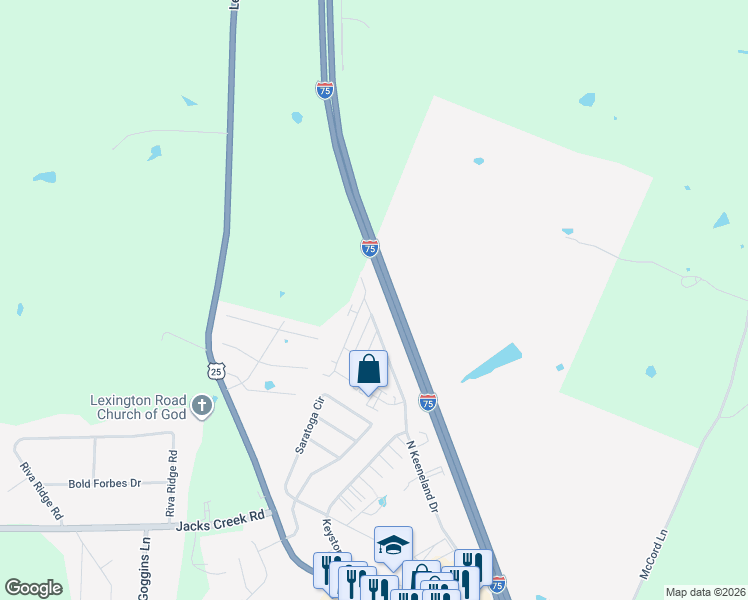 map of restaurants, bars, coffee shops, grocery stores, and more near 433 North Keeneland Drive in Richmond