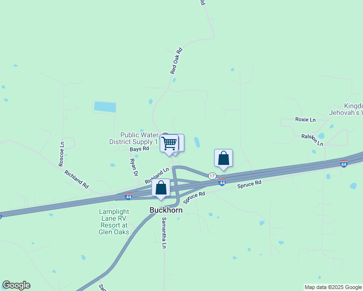 map of restaurants, bars, coffee shops, grocery stores, and more near 25788-25804 Red Oak Road in Waynesville