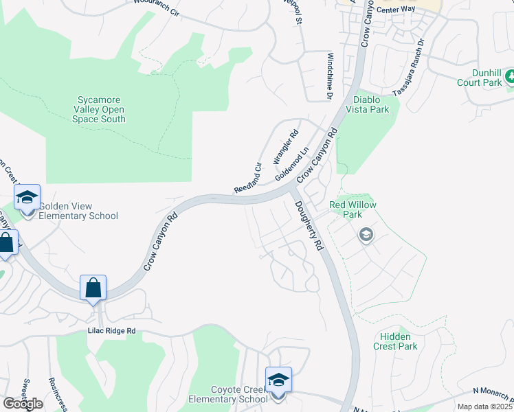 map of restaurants, bars, coffee shops, grocery stores, and more near 432 Fuchsia Ln in San Ramon