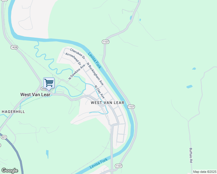 map of restaurants, bars, coffee shops, grocery stores, and more near 99-113 Buckingham Avenue in Paintsville