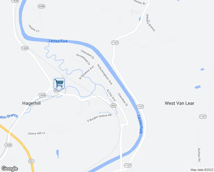 map of restaurants, bars, coffee shops, grocery stores, and more near 156 North Clay Avenue in Paintsville