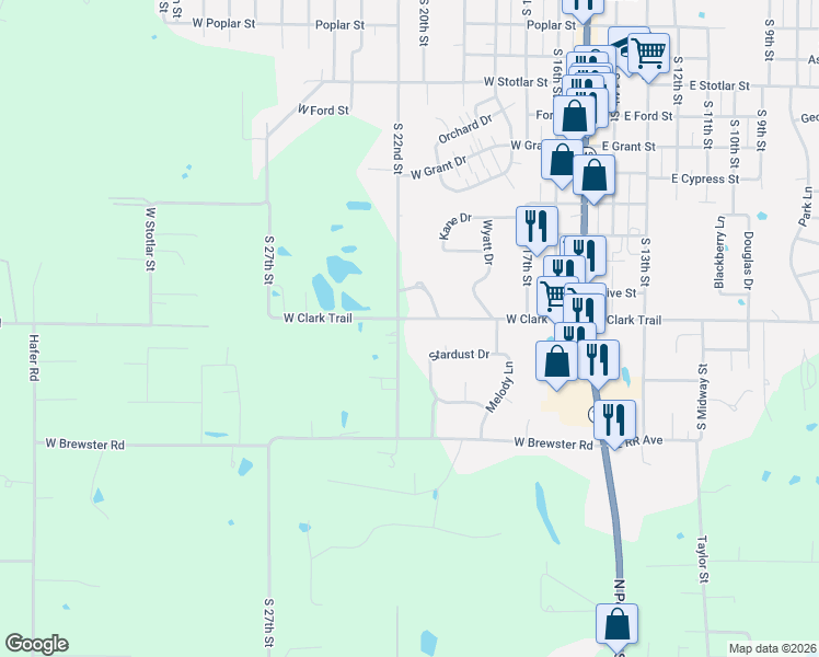 map of restaurants, bars, coffee shops, grocery stores, and more near 849 Stardust Drive in Herrin