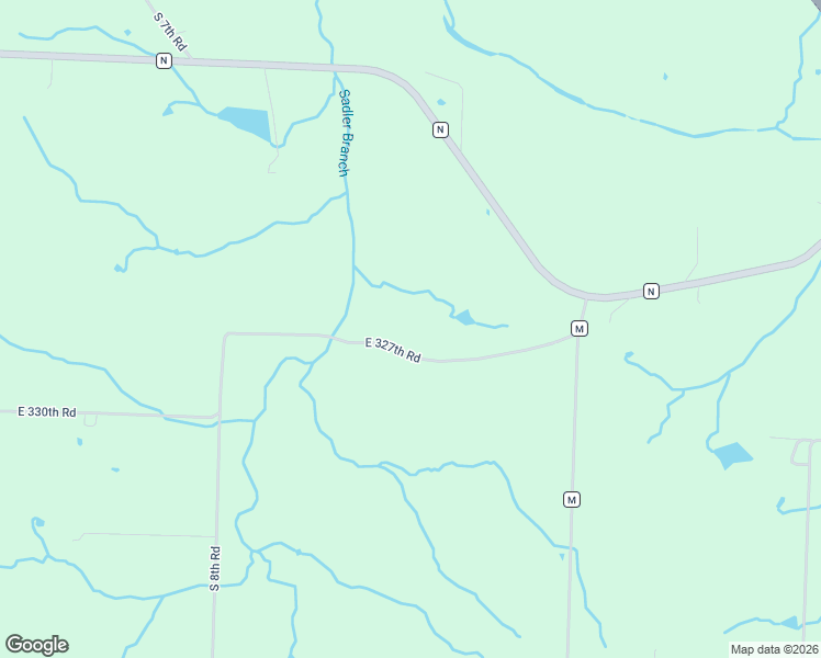 map of restaurants, bars, coffee shops, grocery stores, and more near 121 East 327th Road in Humansville