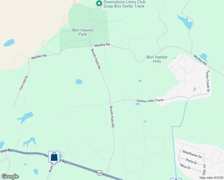 map of restaurants, bars, coffee shops, grocery stores, and more near 4615 Harbor Hills Trace in Owensboro