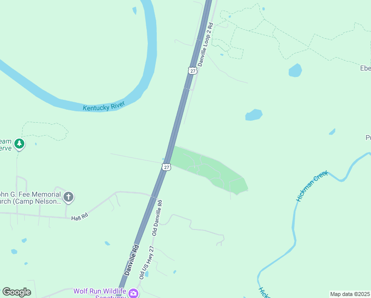 map of restaurants, bars, coffee shops, grocery stores, and more near 6890 Danville Road in Nicholasville