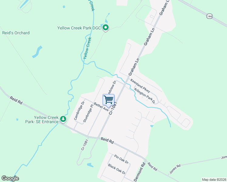 map of restaurants, bars, coffee shops, grocery stores, and more near 5035 Graham Lane in Owensboro