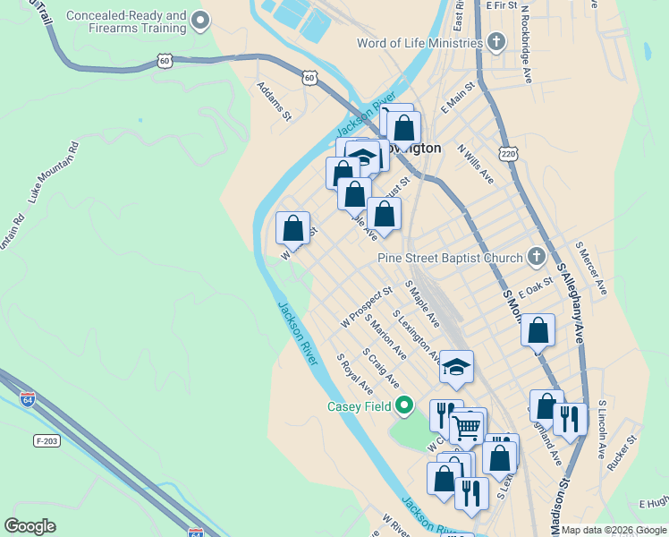 map of restaurants, bars, coffee shops, grocery stores, and more near 518 West Locust Street in Covington