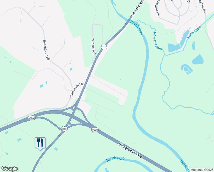 map of restaurants, bars, coffee shops, grocery stores, and more near 2200 Elmcrest Drive in Bardstown