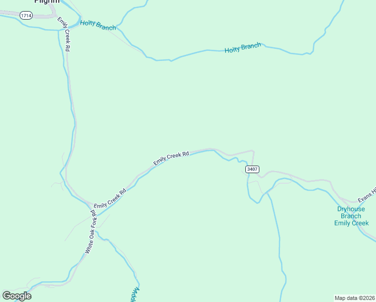 map of restaurants, bars, coffee shops, grocery stores, and more near Emily Creek Road in Pilgrim