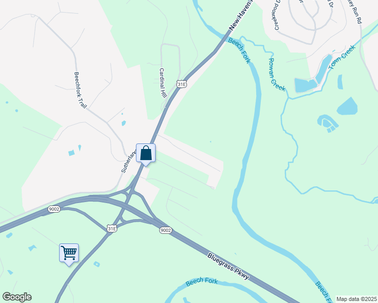 map of restaurants, bars, coffee shops, grocery stores, and more near 2200 Elmcrest Drive in Bardstown