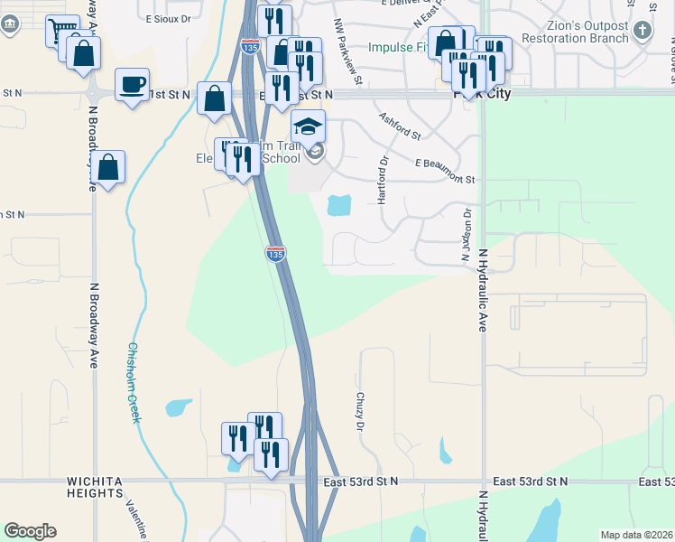 map of restaurants, bars, coffee shops, grocery stores, and more near 5833 Forestor Drive in Park City