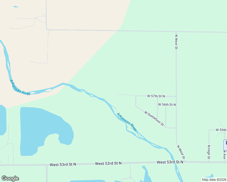 map of restaurants, bars, coffee shops, grocery stores, and more near 4800 West 57th Street North in Wichita