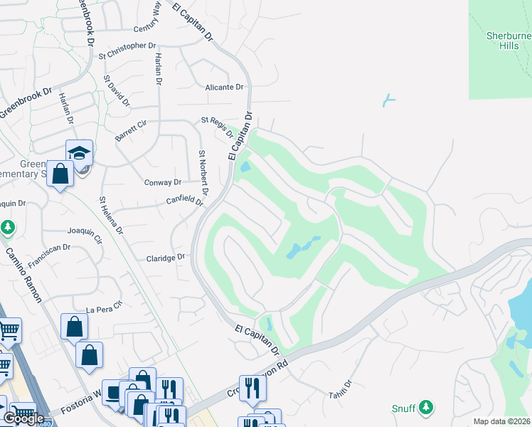 map of restaurants, bars, coffee shops, grocery stores, and more near 555 Cambrian Way in Danville