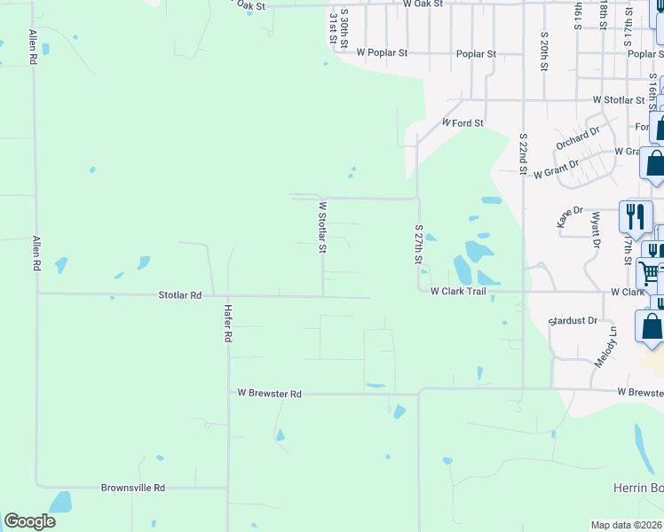 map of restaurants, bars, coffee shops, grocery stores, and more near 13138-13198 Stotlar Rd in Carterville