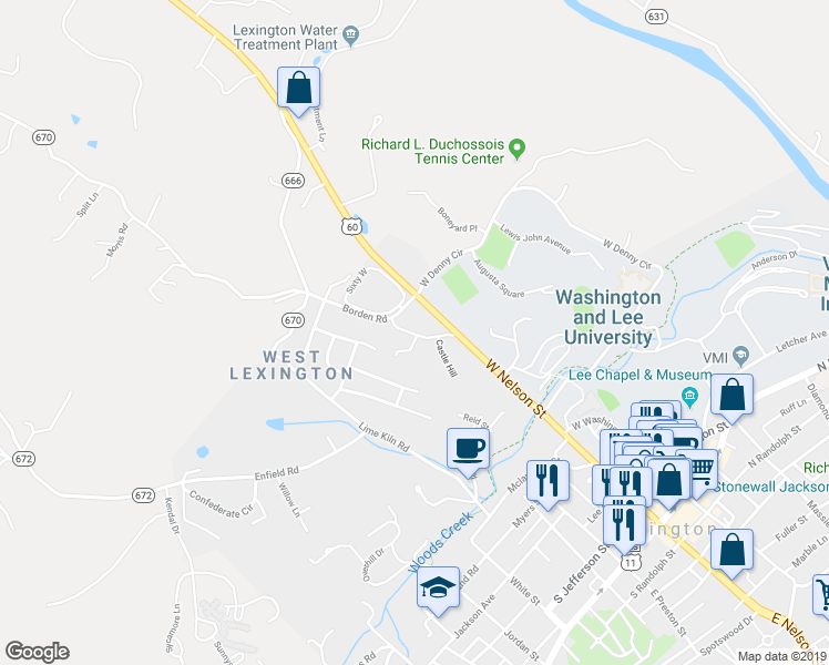 map of restaurants, bars, coffee shops, grocery stores, and more near 515 Borden Road in Lexington