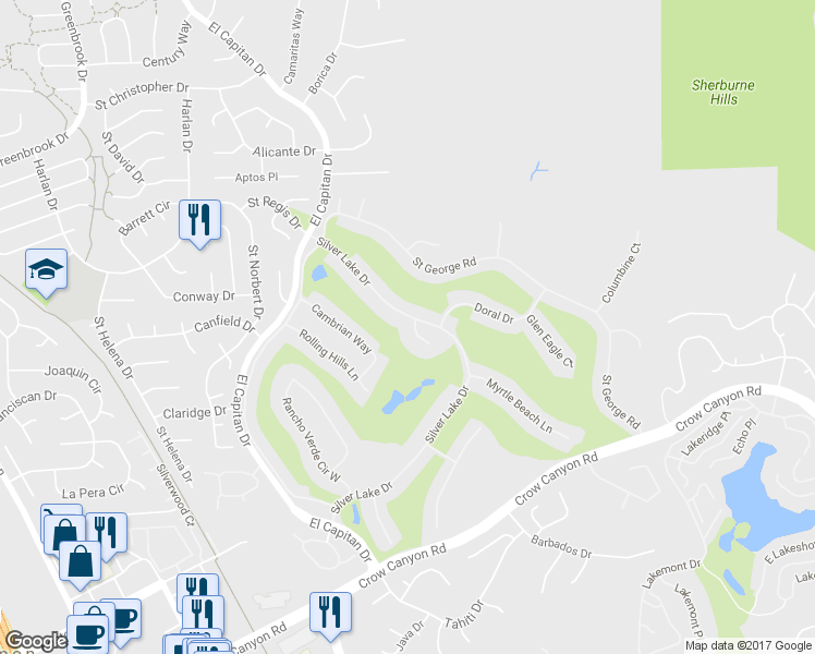 map of restaurants, bars, coffee shops, grocery stores, and more near 706 Lakeside Court in Danville