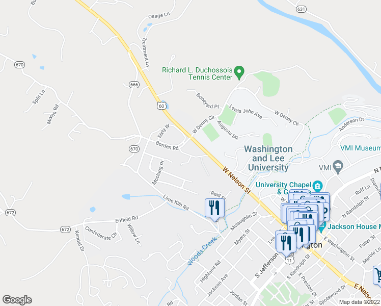 map of restaurants, bars, coffee shops, grocery stores, and more near 512 Borden Road in Lexington