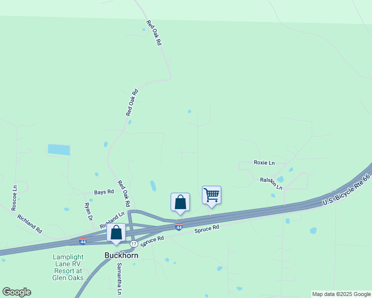 map of restaurants, bars, coffee shops, grocery stores, and more near 22945 Ranger Lane in Waynesville