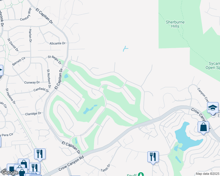 map of restaurants, bars, coffee shops, grocery stores, and more near 647 Doral Drive in Danville