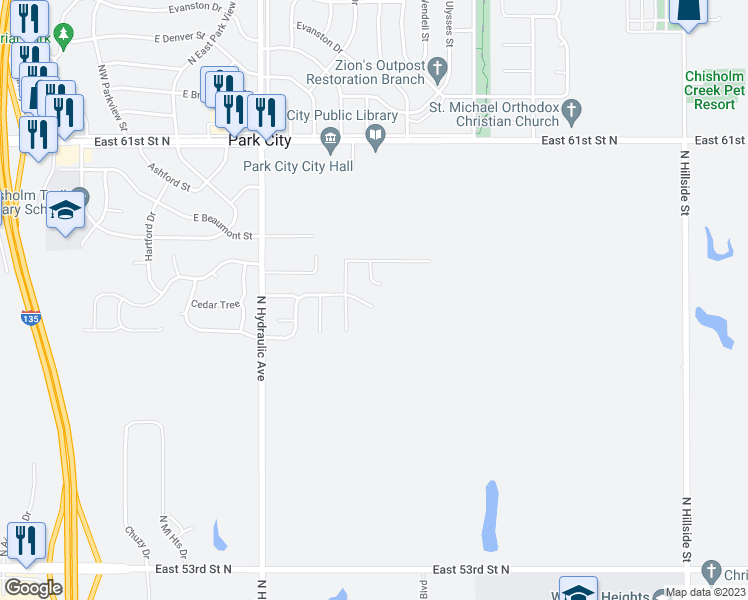 map of restaurants, bars, coffee shops, grocery stores, and more near 2118 East Cedar Tree Street in Park City