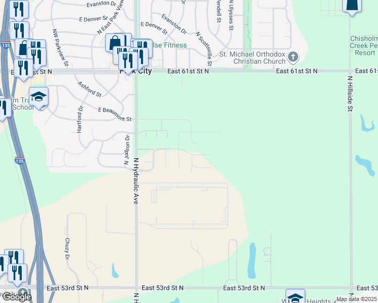 map of restaurants, bars, coffee shops, grocery stores, and more near 5911 North Newport Street in Park City