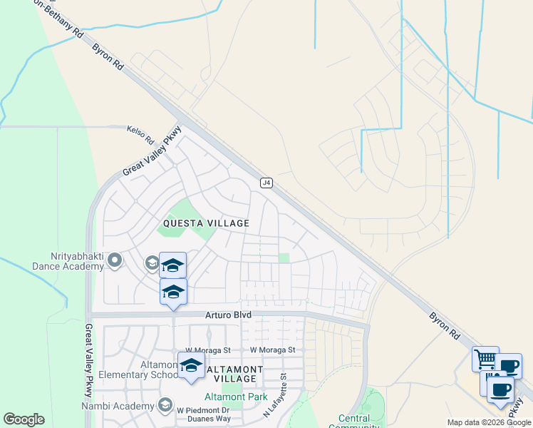 map of restaurants, bars, coffee shops, grocery stores, and more near 868 North San Remo Lane in Mountain House