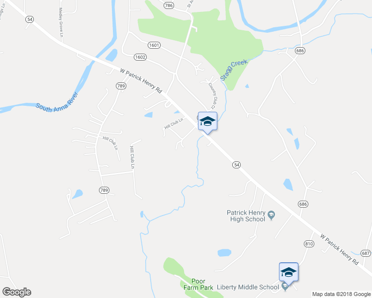 map of restaurants, bars, coffee shops, grocery stores, and more near 12601 West Patrick Henry Road in Ashland