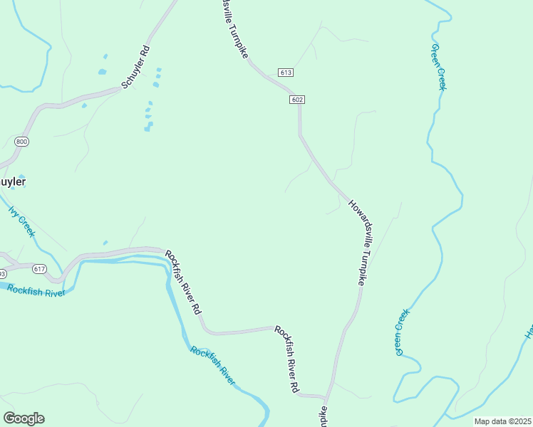 map of restaurants, bars, coffee shops, grocery stores, and more near 8820 Howardsville Turnpike in Schuyler