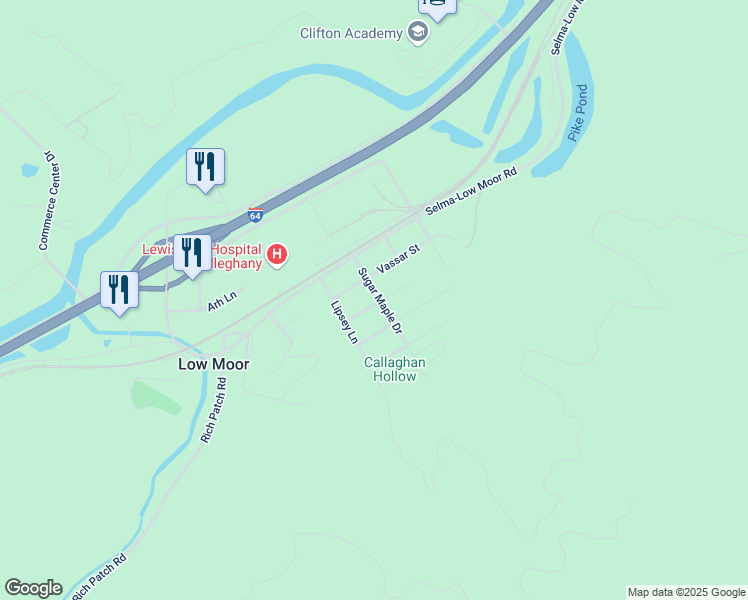 map of restaurants, bars, coffee shops, grocery stores, and more near Sugar Maple Drive in Low Moor