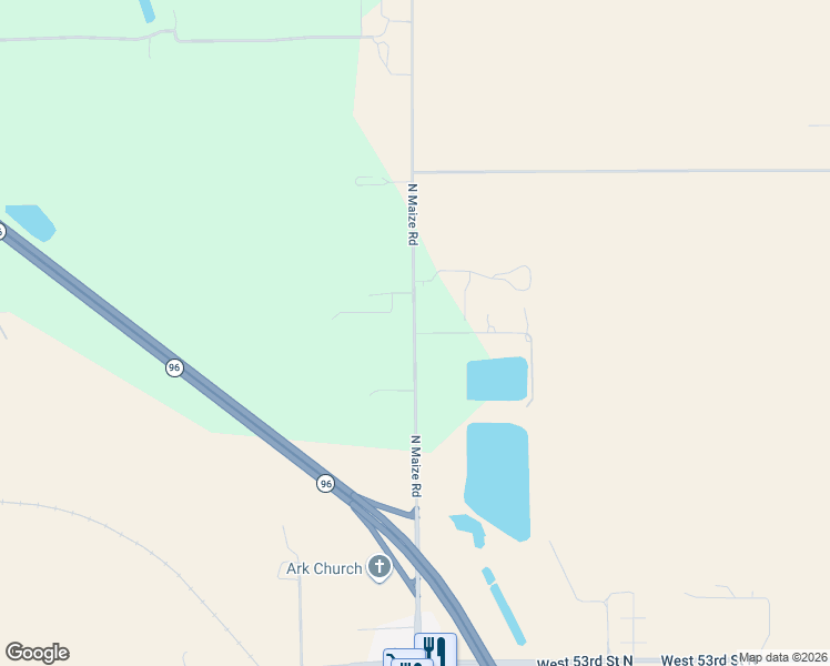 map of restaurants, bars, coffee shops, grocery stores, and more near 5903 North Maize Road in Maize