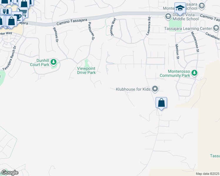 map of restaurants, bars, coffee shops, grocery stores, and more near 54 Hidden Hills Place in Danville