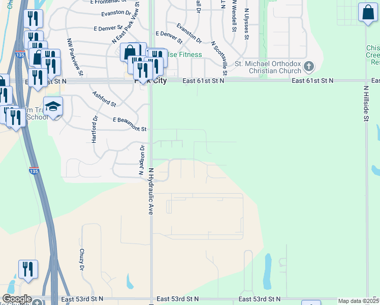 map of restaurants, bars, coffee shops, grocery stores, and more near 5937 Millsboro Street in Park City